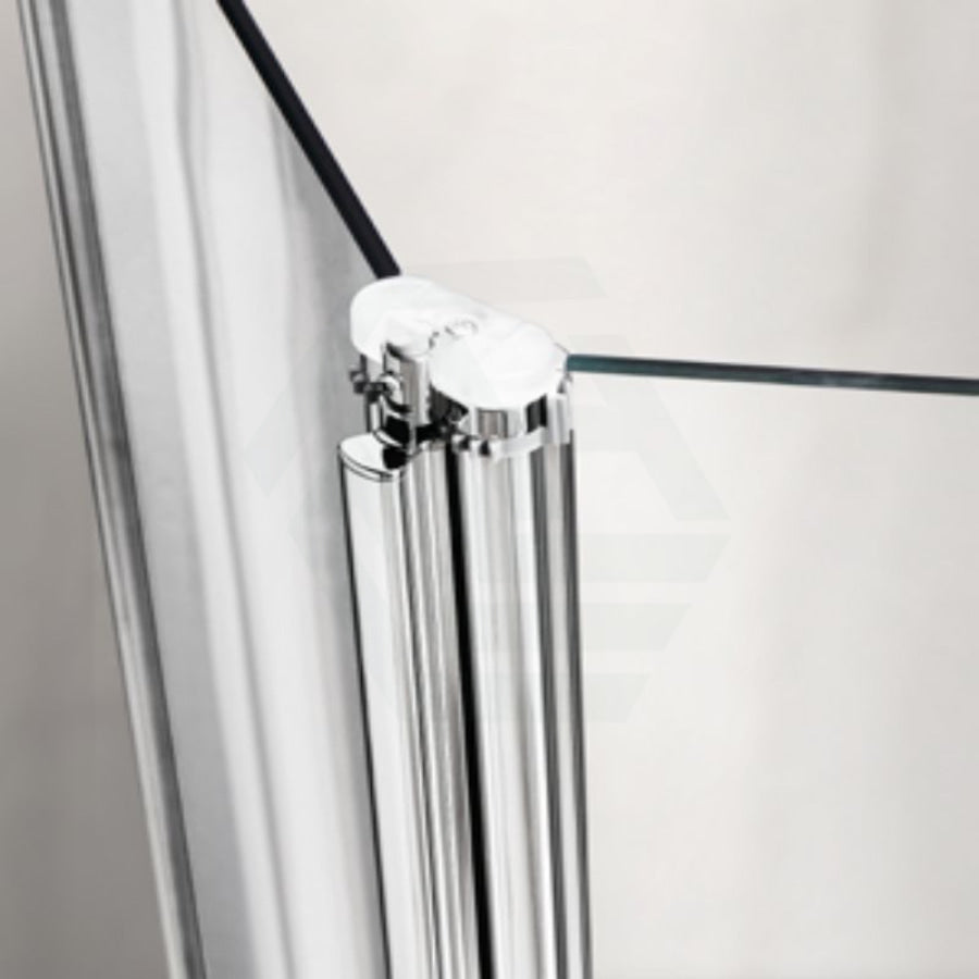 700-820X2000Mm Wall To Semi-Frameless Bi-Fold Swing Door Shower Screen Chrome Rail 6Mm Glass Screens