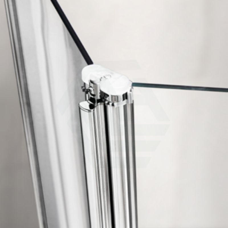 700-820X2000Mm Wall To Semi-Frameless Bi-Fold Swing Door Shower Screen Chrome Rail 6Mm Glass Screens