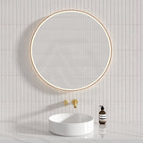 700/900Mm Aulic Windsor Round Led Mirror Brushed Bronze Framed Touchless Backlit Mirrors