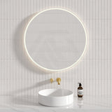 700/900Mm Aulic Windsor Round Led Mirror Matt White Framed Touchless Backlit Mirrors