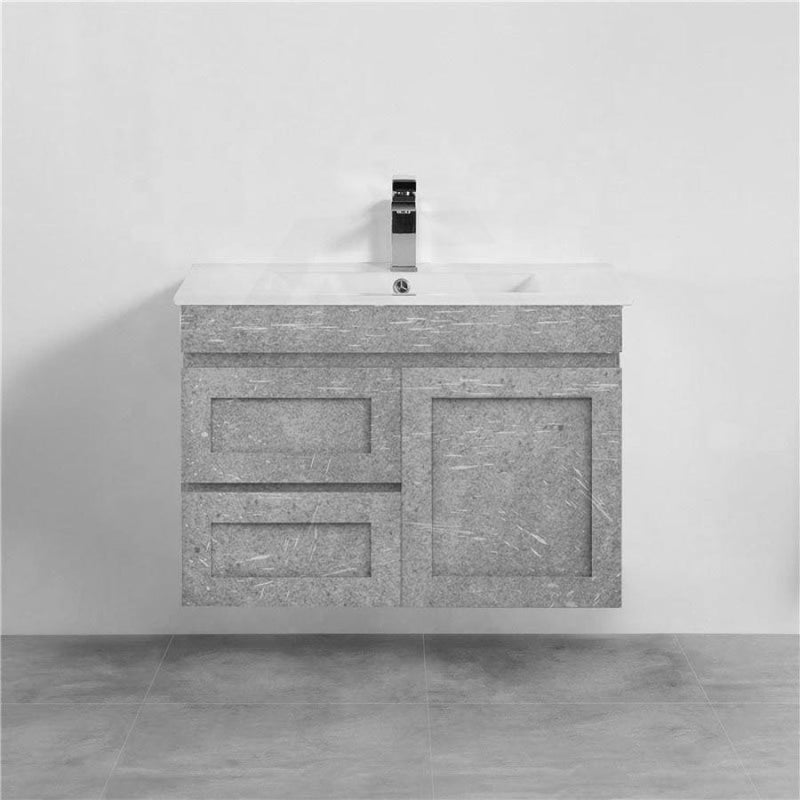 600-1500Mm Boston Plywood Wall Hung Bathroom Floating Vanity With Left / Right Drawers Concrete Grey