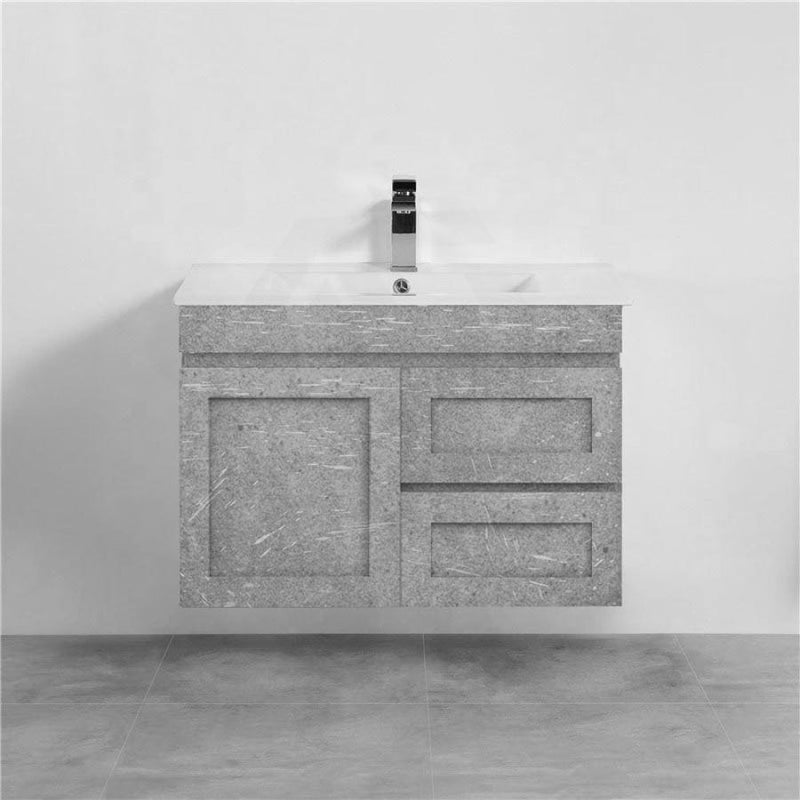 600-1500Mm Boston Plywood Wall Hung Bathroom Floating Vanity With Left / Right Drawers Concrete Grey