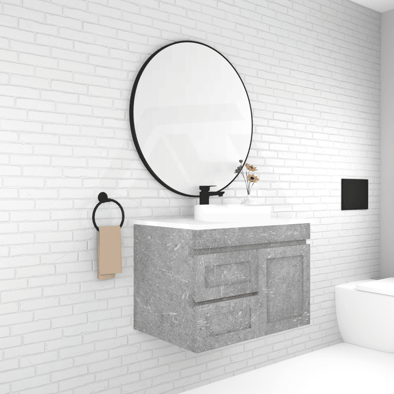 600-1500Mm Boston Plywood Wall Hung Bathroom Floating Vanity With Left / Right Drawers Concrete Grey