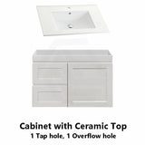 600-1500Mm Miami Wall Hung Bathroom Floating Vanity With Left / Right Drawers Matt White Shaker