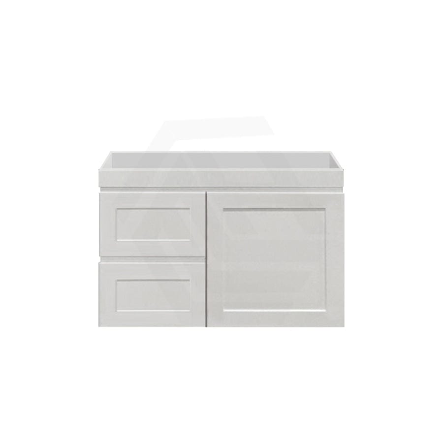 600-1500Mm Miami Wall Hung Bathroom Floating Vanity With Left / Right Drawers Matt White Shaker