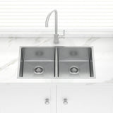 Stainless Steel Kitchen Sink Double Bowls 740mm