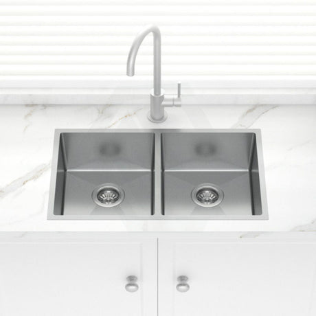 Stainless Steel Kitchen Sink Double Bowls 740mm