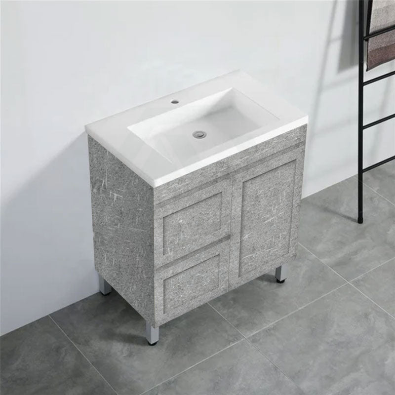 600-1500Mm Boston Plywood Freestanding With Legs Bathroom Vanity Concrete Grey Shaker Style Left /