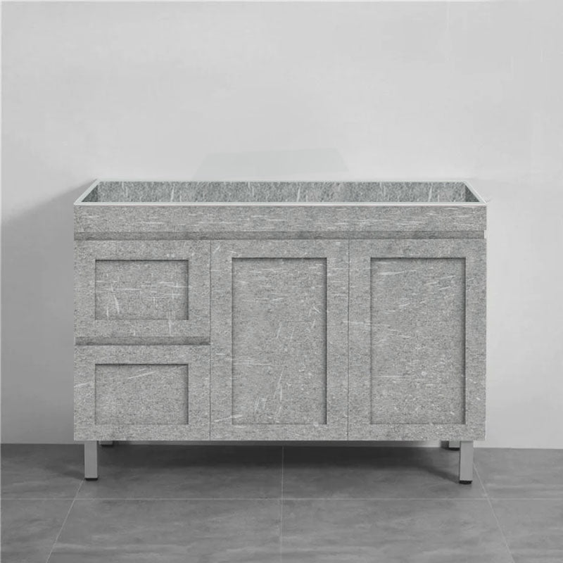 600-1500Mm Boston Plywood Freestanding With Legs Bathroom Vanity Concrete Grey Shaker Style Left /