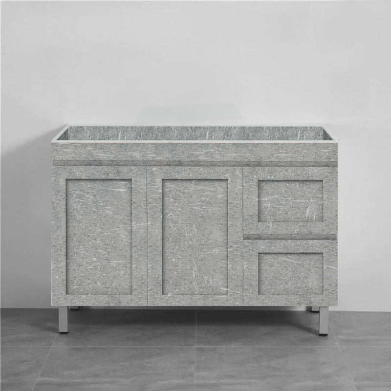 600-1500Mm Boston Plywood Freestanding With Legs Bathroom Vanity Concrete Grey Shaker Style Left /