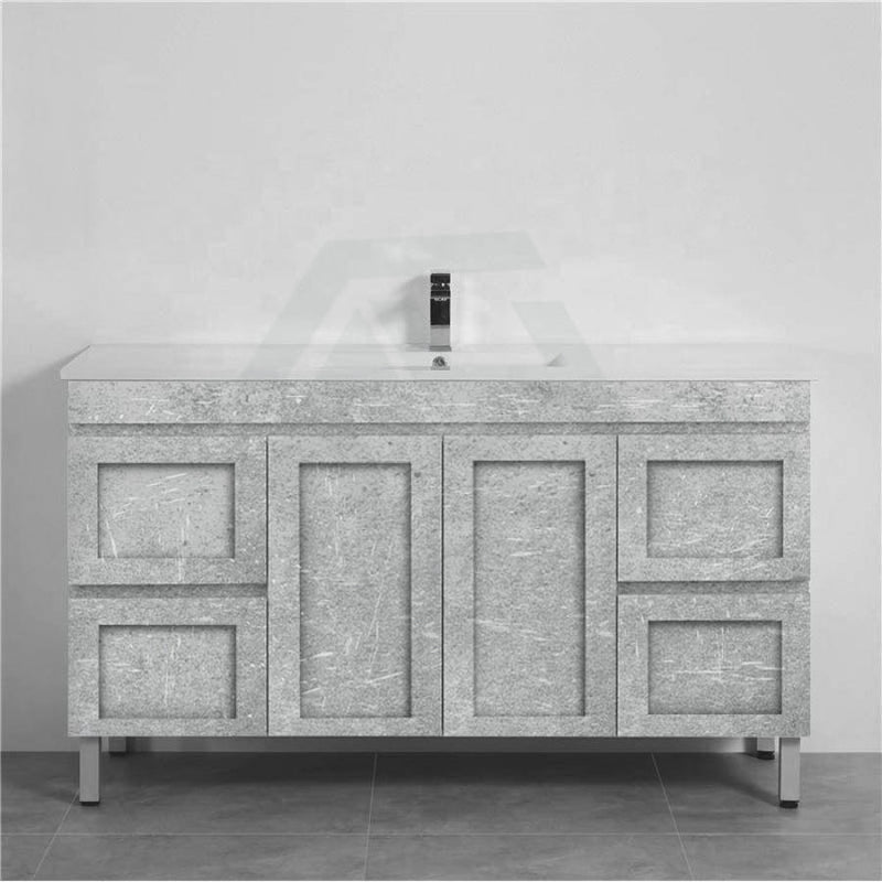 600-1500Mm Boston Plywood Freestanding With Legs Bathroom Vanity Concrete Grey Shaker Style Left /