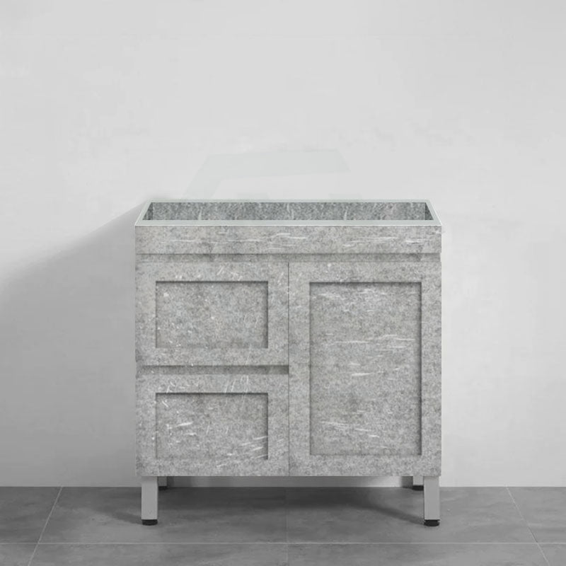 600-1500Mm Boston Plywood Freestanding With Legs Bathroom Vanity Concrete Grey Shaker Style Left /