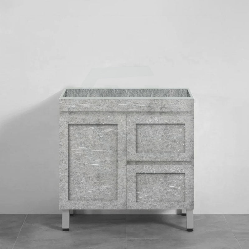 600-1500Mm Boston Plywood Freestanding With Legs Bathroom Vanity Concrete Grey Shaker Style Left /