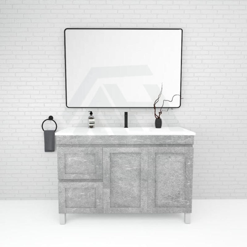 600-1500Mm Boston Plywood Freestanding With Legs Bathroom Vanity Concrete Grey Shaker Style Left /