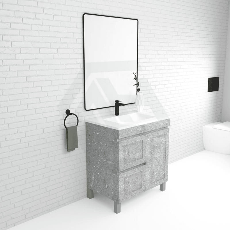 600-1500Mm Boston Plywood Freestanding With Legs Bathroom Vanity Concrete Grey Shaker Style Left /