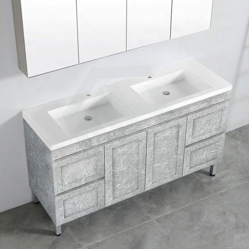 600-1500Mm Boston Plywood Freestanding With Legs Bathroom Vanity Concrete Grey Shaker Style Left /