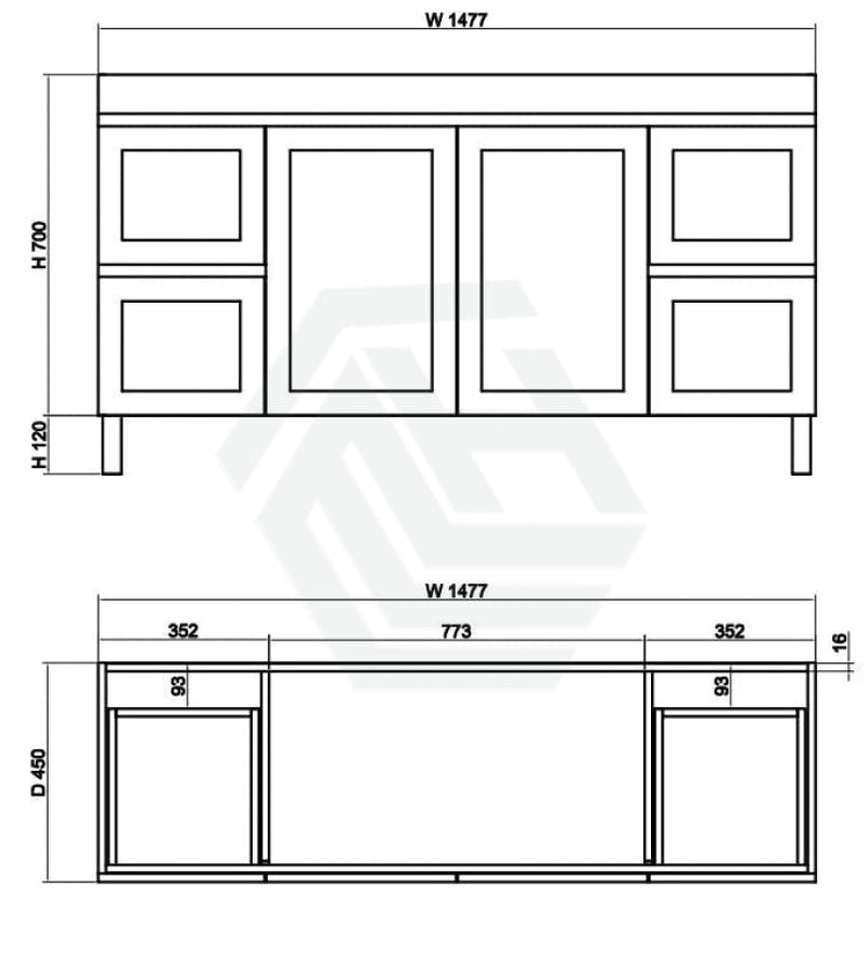 600-1500Mm Boston Plywood Freestanding With Legs Bathroom Vanity Concrete Grey Shaker Style Left /