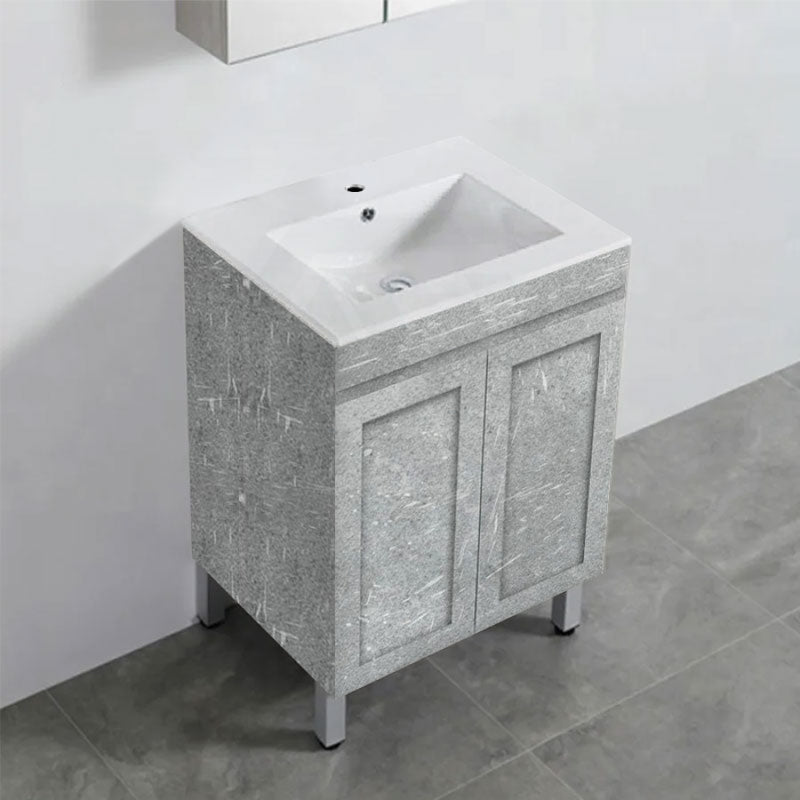 600-1500Mm Boston Plywood Freestanding With Legs Bathroom Vanity Concrete Grey Shaker Style Left /