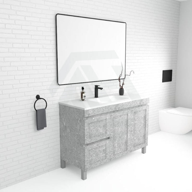 600-1500Mm Boston Plywood Freestanding With Legs Bathroom Vanity Concrete Grey Shaker Style Left /