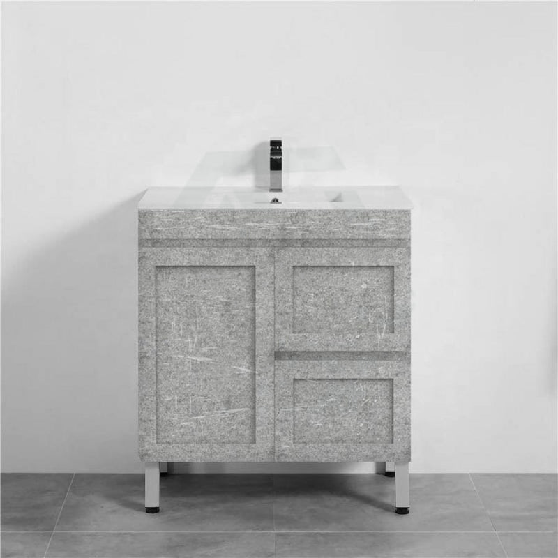 600-1500Mm Boston Plywood Freestanding With Legs Bathroom Vanity Concrete Grey Shaker Style Left /