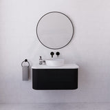 750-1500mm Bergen Wall Hung Vanity Matt Black PVC Coating MDF Board Bathroom Cabinet