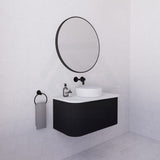 750-1500mm Bergen Wall Hung Vanity Matt Black PVC Coating MDF Board Bathroom Cabinet