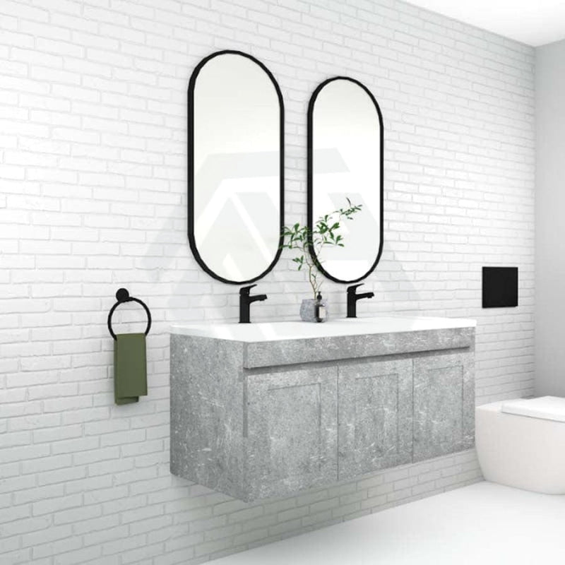 600-1500Mm Boston Plywood Wall Hung Bathroom Floating Vanity With Left / Right Drawers Concrete Grey