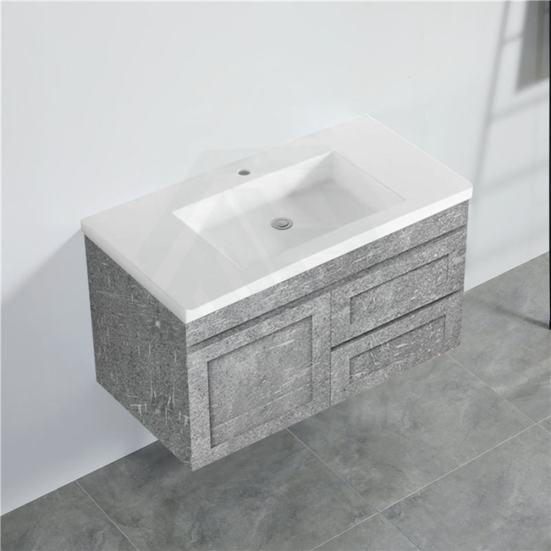 600-1500Mm Boston Plywood Wall Hung Bathroom Floating Vanity With Left / Right Drawers Concrete