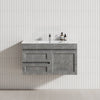 600-1500Mm Boston Plywood Wall Hung Bathroom Floating Vanity With Left / Right Drawers Concrete