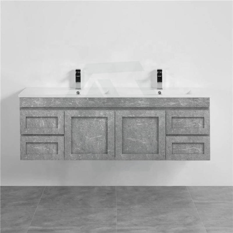 600-1500Mm Boston Plywood Wall Hung Bathroom Floating Vanity With Left / Right Drawers Concrete Grey