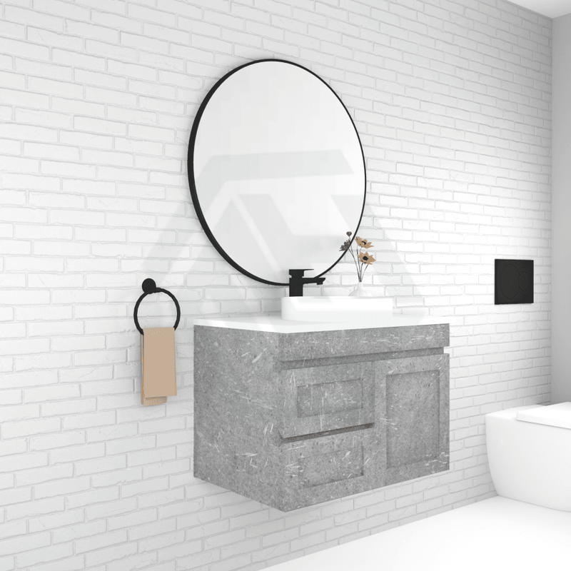 600-1500Mm Boston Plywood Wall Hung Bathroom Floating Vanity With Left / Right Drawers Concrete Grey