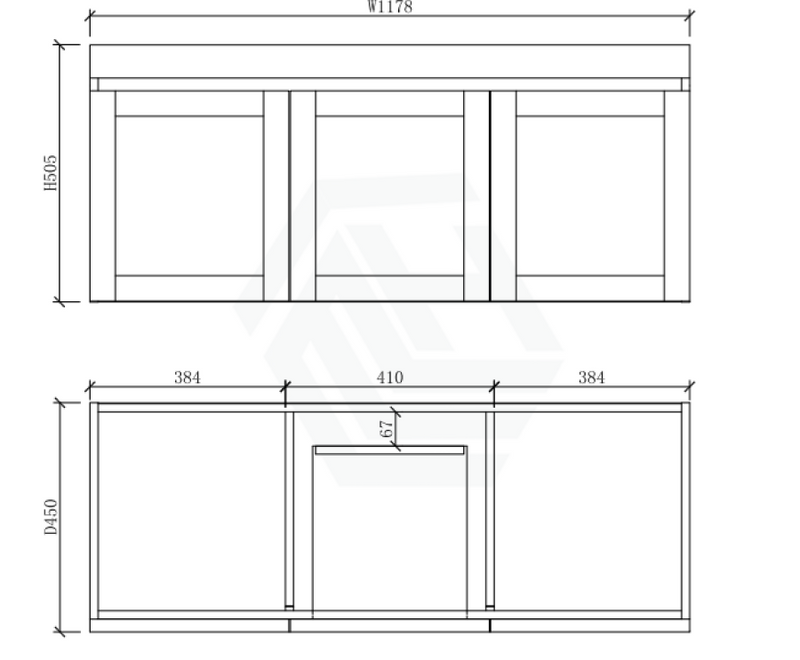 600-1500Mm Boston Plywood Wall Hung Bathroom Floating Vanity With Left / Right Drawers Concrete Grey