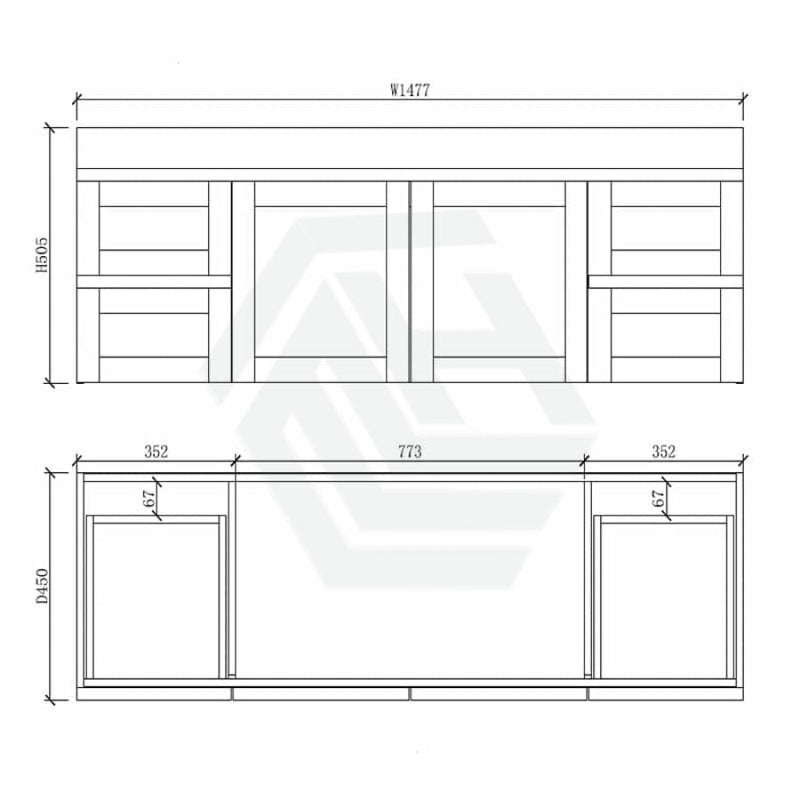 600-1500Mm Boston Plywood Wall Hung Bathroom Floating Vanity With Left / Right Drawers Concrete Grey