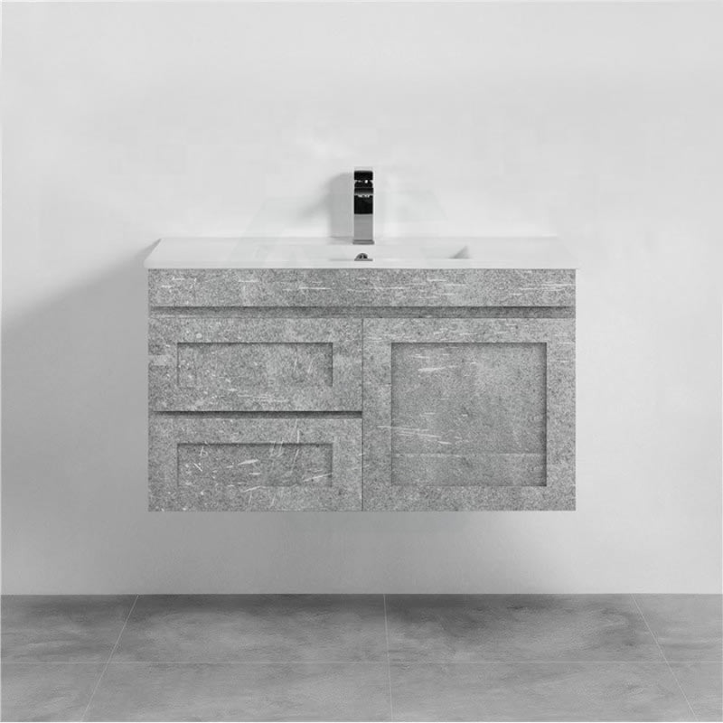 882X450X505Mm Boston Wall Hung Bathroom Floating Vanity With Left / Right Drawers Concrete Grey