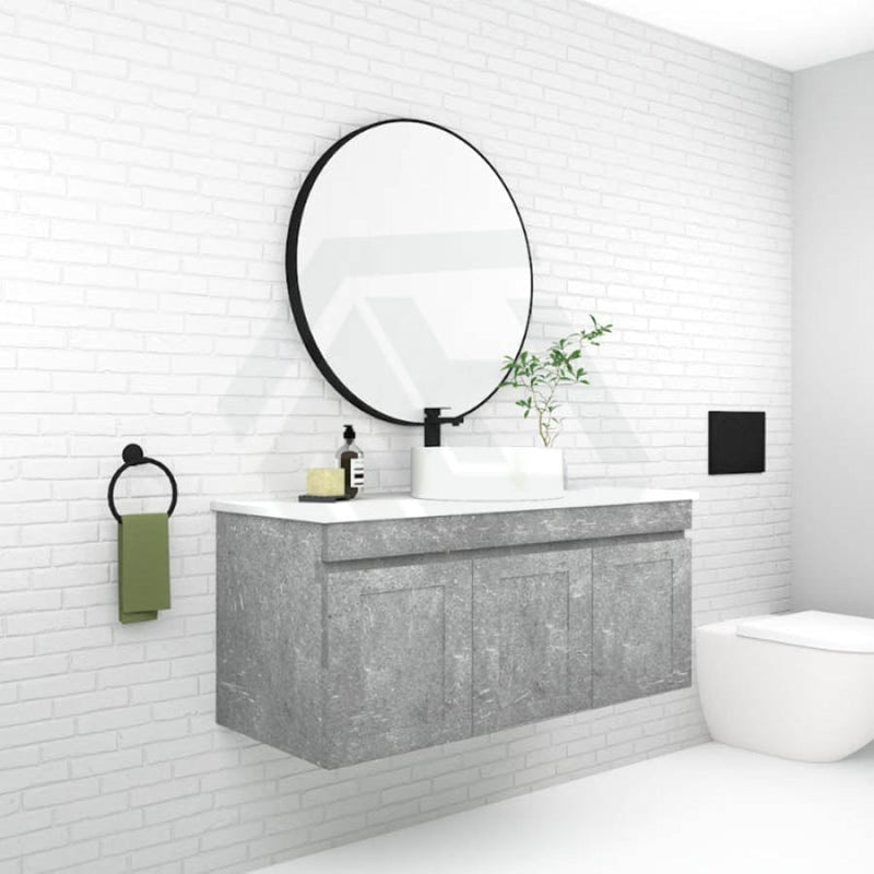 600-1500Mm Boston Plywood Wall Hung Bathroom Floating Vanity With Left / Right Drawers Concrete Grey