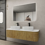 750-1500Mm Ceto Bronte Prime Oak Wall Hung Bathroom Vanity Push-To-Open Vanities