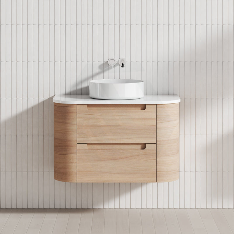 750-1800Mm Aulic Briony Wall Hung Vanity Drawer Timber Plywood Cabinet Only & Stone Top Natural