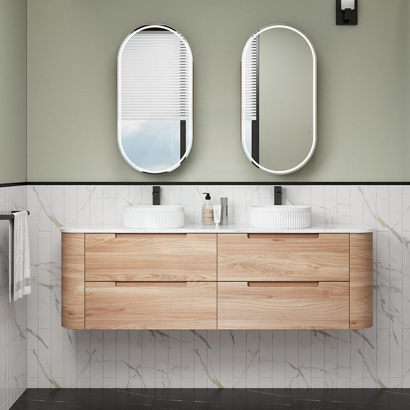 750 - 1800Mm Aulic Briony Wall Hung Vanity Drawer Timber Plywood Cabinet Only & Stone Top Natural