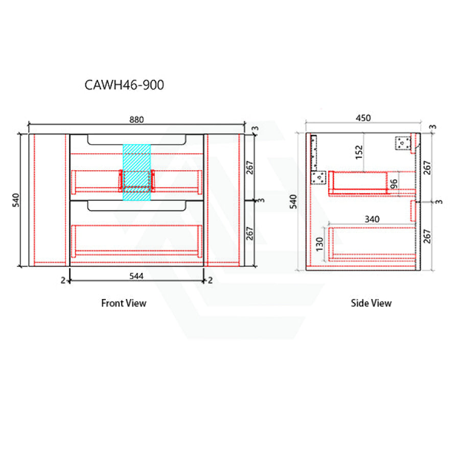 750-1800Mm Aulic Curva Wall Hung Vanity Finger Pull Drawer Timber Plywood Matt White Cabinet Only &