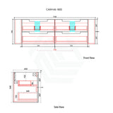 750-1800Mm Aulic Curva Wall Hung Vanity Finger Pull Drawer Timber Plywood Matt White Cabinet Only &