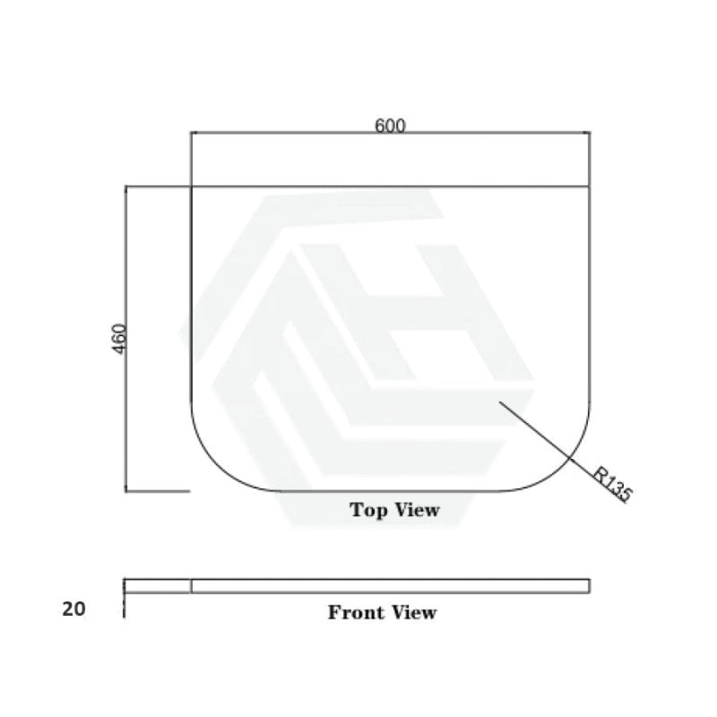 20/40Mm Curved Edge Stone Top For Above Counter Basins Calacatta Quartz Dolce Tree 600-1500Mm Vanity