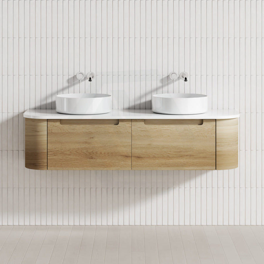 750-1800Mm Carita Wall Hung Vanity Natural Timber Grains Cabinet Only & Stone Top Available For