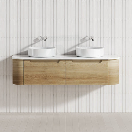 750-1800Mm Carita Wall Hung Vanity Natural Timber Grains Cabinet Only & Stone Top Available For