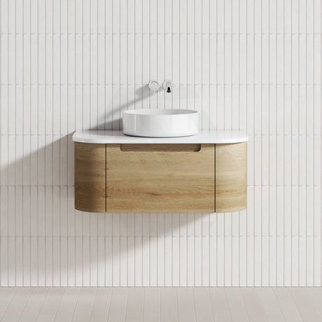 750-1800Mm Carita Wall Hung Vanity Natural Timber Grains Cabinet Only & Stone Top Available For