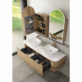 750 - 1800Mm Carita Wall Hung Vanity Natural Timber Grains Cabinet Only & Stone Top Available For