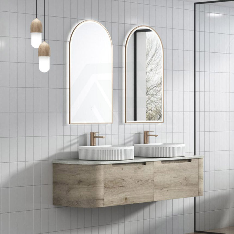 750 - 1800Mm Hamilton Wall Hung Curved Vanity Minimalistic Style Cabinet Only For Bathroom Matt