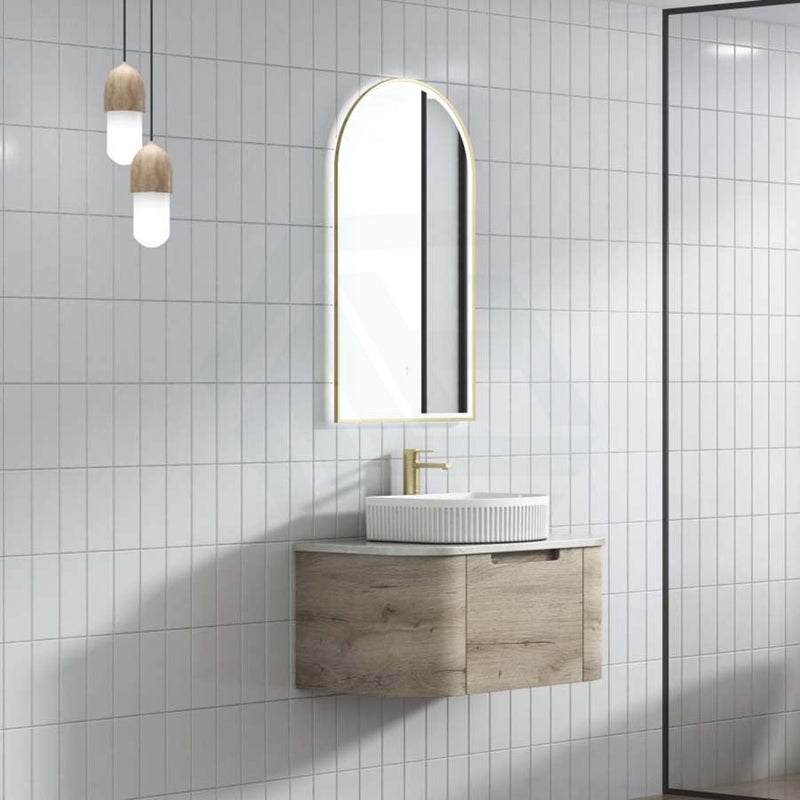 750 - 1800Mm Hamilton Wall Hung Curved Vanity Minimalistic Style Cabinet Only For Bathroom Matt