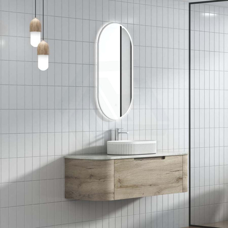 750 - 1800Mm Hamilton Wall Hung Curved Vanity Minimalistic Style Cabinet Only For Bathroom Matt