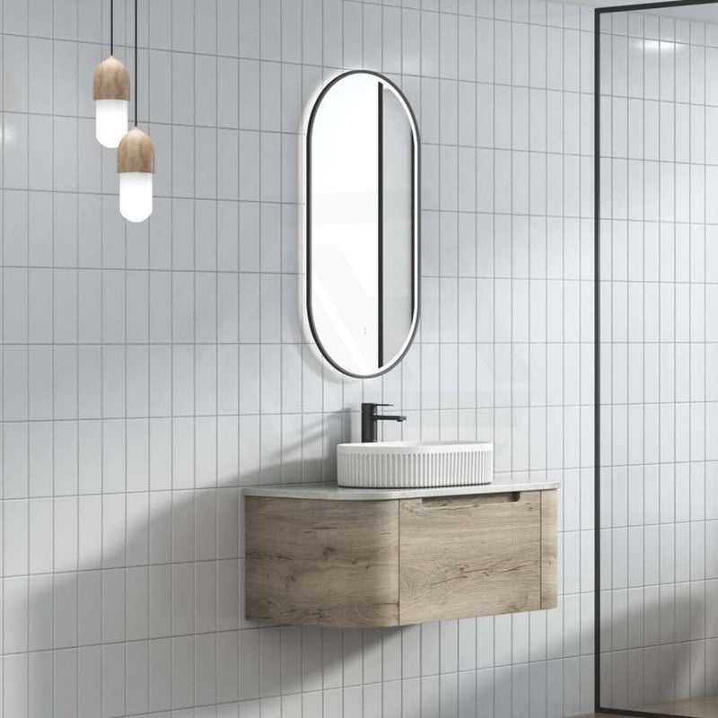 750 - 1800Mm Hamilton Wall Hung Curved Vanity Minimalistic Style Cabinet Only For Bathroom Matt