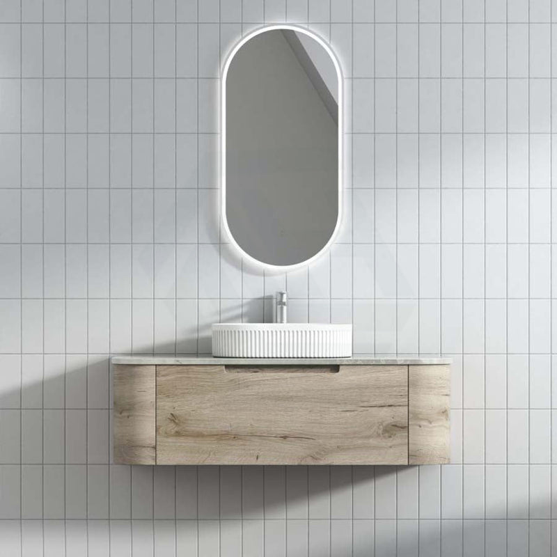 750 - 1800Mm Hamilton Wall Hung Curved Vanity Minimalistic Style Cabinet Only For Bathroom Matt